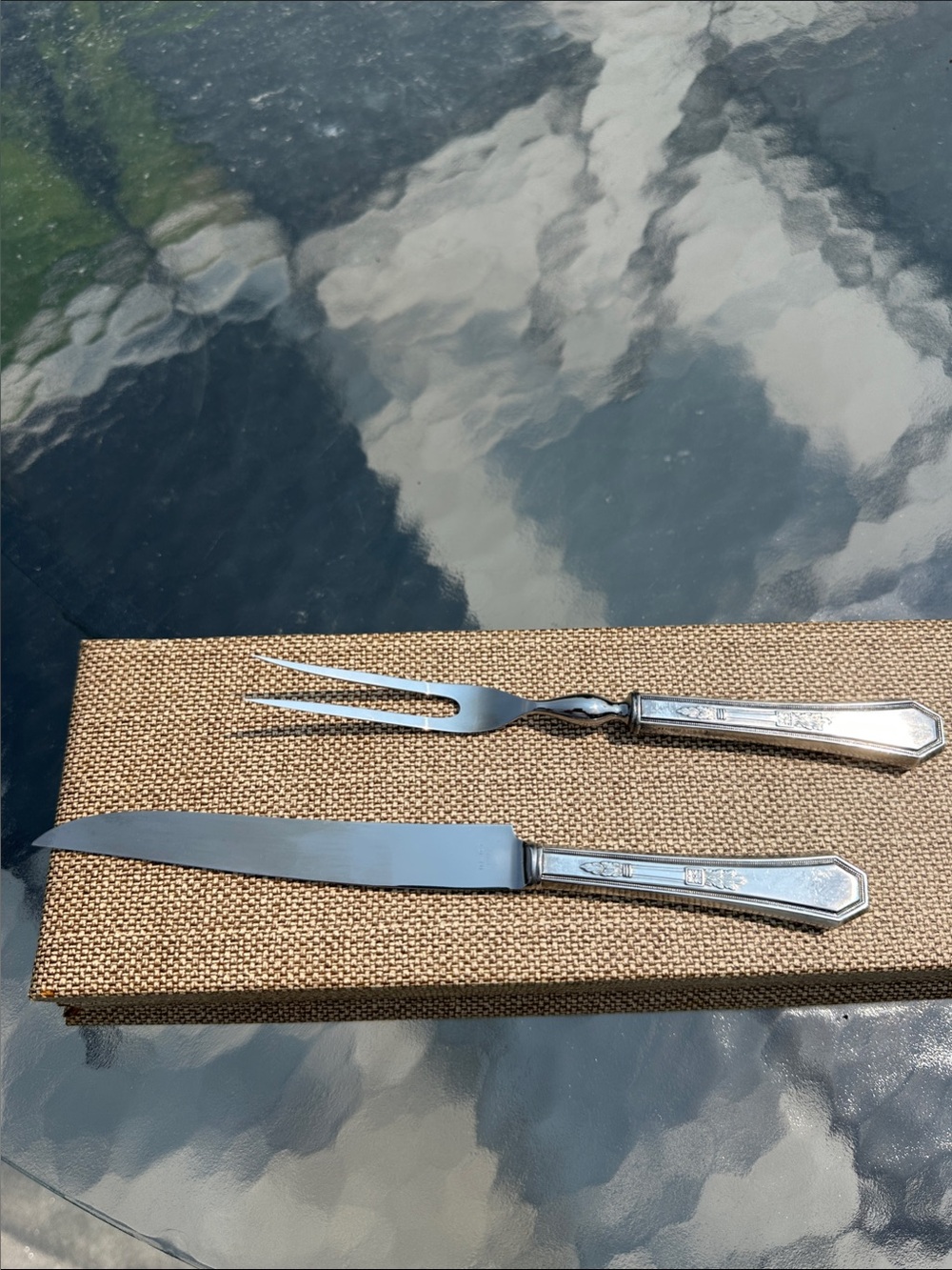Classic Silver Carving Knife and Fork Set Mayfair  Wm. Rogers &Son